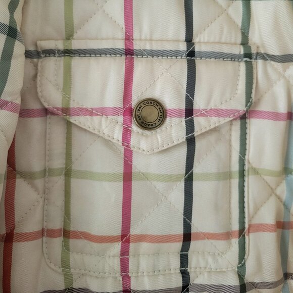 Vintage Y2K Coach Plaid Quilted Jacket lake new, selling for $120. Size L - Picture 7 of 8